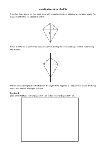 Investigation: What is the area of a kite? | Teaching Resources
