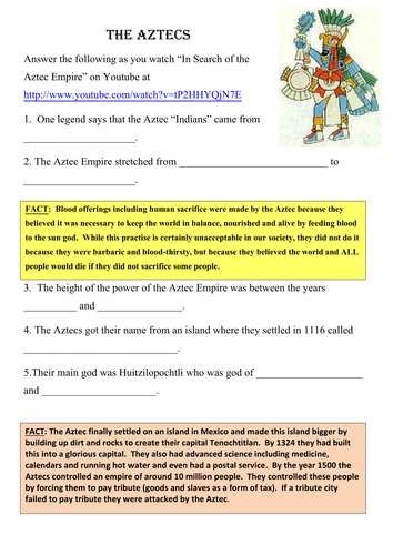 Aztec tutorials, worksheets and activities | Teaching Resources