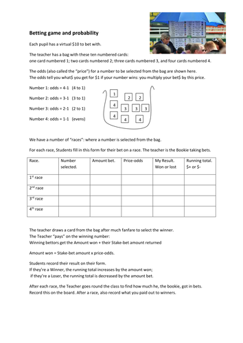 Probability and Expectation Activity | Teaching Resources