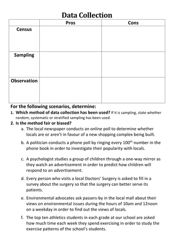 Data Collection | Teaching Resources