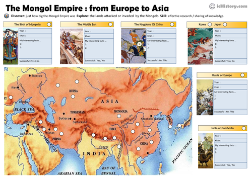 Mongol Empire Map Activity | Teaching Resources