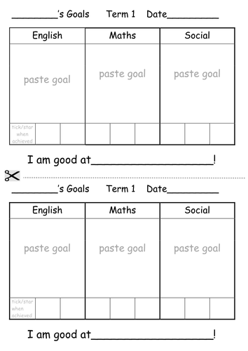 Goal Setting Year 1 | Teaching Resources