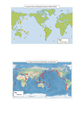 AQA A Distribution of Earthquakes and Volcanoes | Teaching Resources
