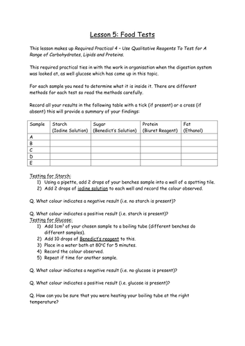 AQA GCSE Biology (New For 2016) Required Practical Number 4 - Food ...