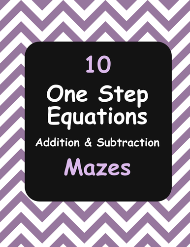 One Step Equations Maze (Addition & Subtraction)