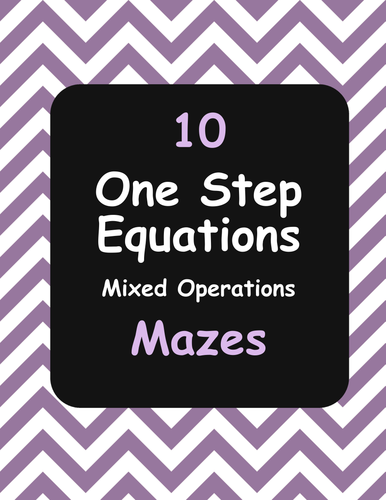 One Step Equations Maze (Mixed Operations)