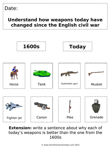 English Civil War KS1 Lesson Plan and Worksheets | Teaching Resources