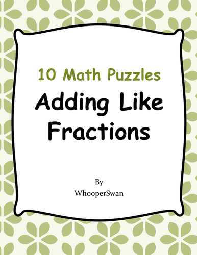 Adding Like Fractions Puzzles
