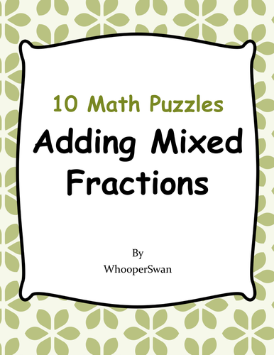 Adding Mixed Fractions Puzzles