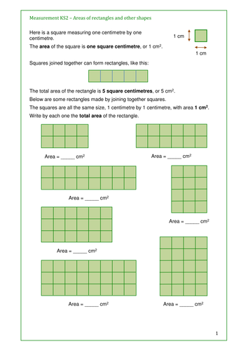 maths ks2 year 4 area by counting squares engaging