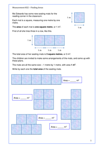 maths ks2 year 4 area by counting squares engaging