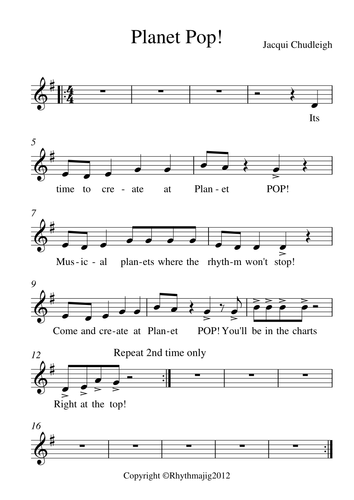 Autumn 1 year 3 song and sheet music pack: Notes and Keys (Unit 1)