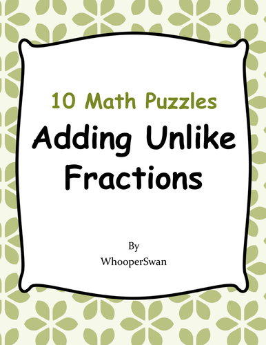 Adding Unlike Fractions Puzzles