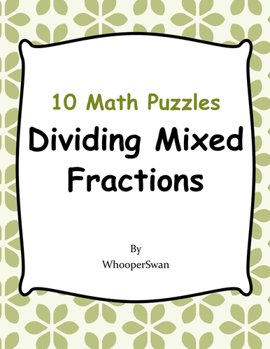 Dividing Mixed Fractions Puzzles