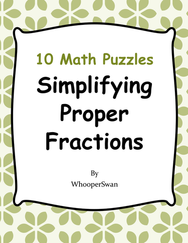Simplifying Proper Fractions Puzzles