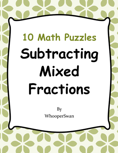 Subtracting Mixed Fractions Puzzles