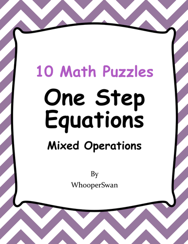 One Step Equations (Mixed Operations) - Puzzles