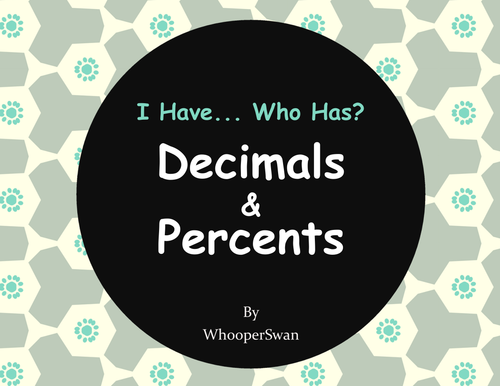 I Have, Who Has - Decimals and Percents