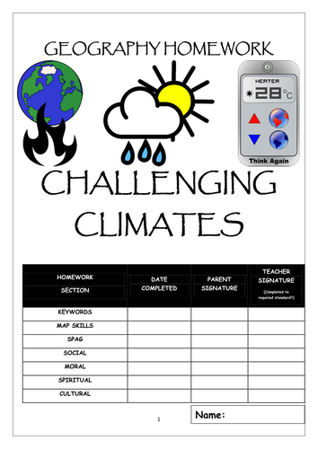 Homework booklet: CHALLENGING CLIMATES
