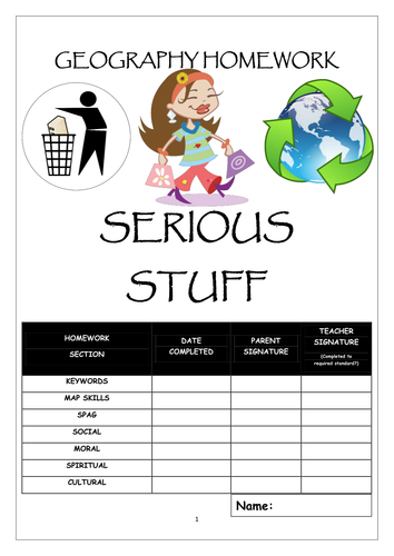 Homework booklet: SERIOUS STUFF