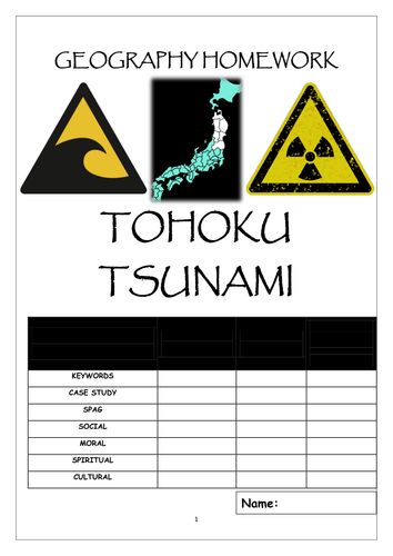 Homework booklet: TOHOKU TSUNAMI