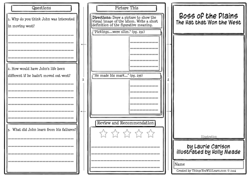 Boss of the Plains Comprehension Foldable