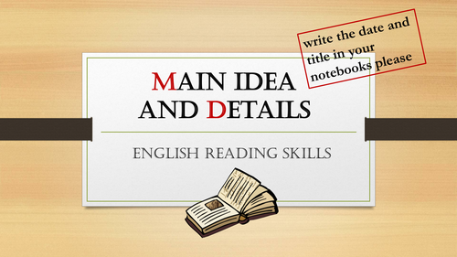 Main Idea and Details Powerpoint Presentation | Teaching Resources