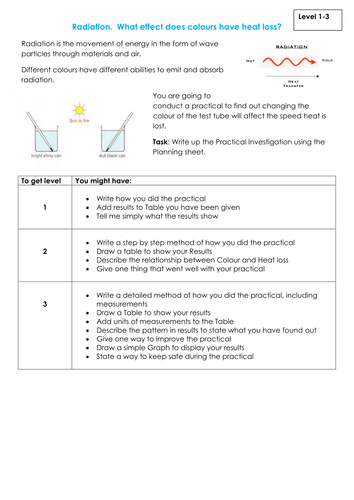 NEW KS3 Assessment - Skills based Radiation task