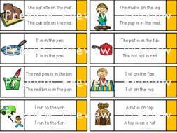 CVC Sentences Task Cards | Teaching Resources