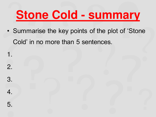 stone cold summary