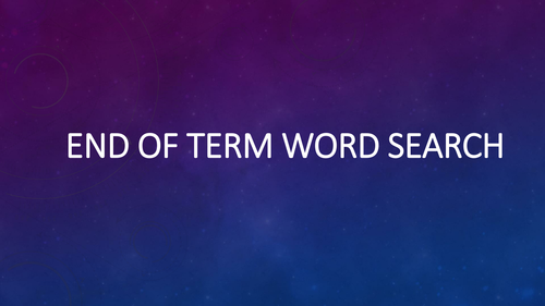 End of Term Word Search