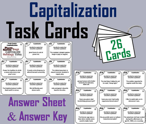 Capitalization Task Cards