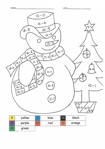 Christmas maths colouring sheets | Teaching Resources