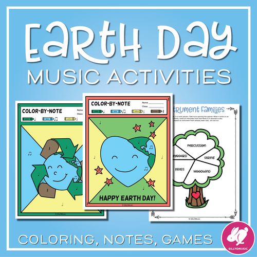 Earth Day Music Activities and ColorByNote Teaching Resources