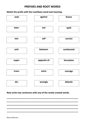 Prefixes and root words | Teaching Resources