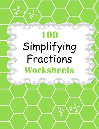 Simplifying Fractions Worksheets