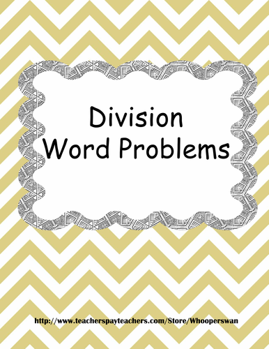 Division Word Problems Worksheets