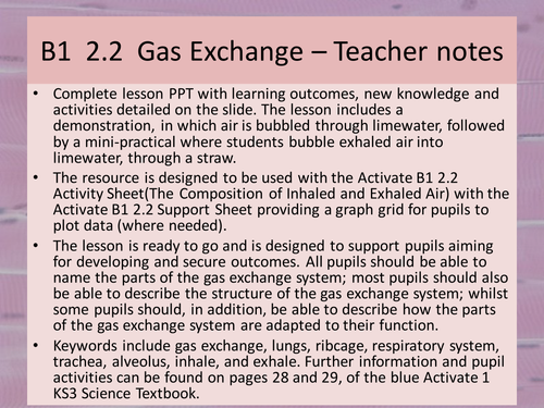 Activate 1: B1: 2.2 Gas Exchange