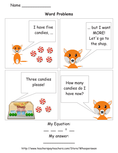 Addition and Subtraction Word Problems (Comics)