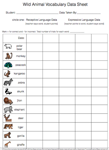 Animal Vocabulary Unit {for Special Education} 