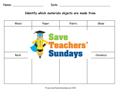 ks1 materials homework ideas