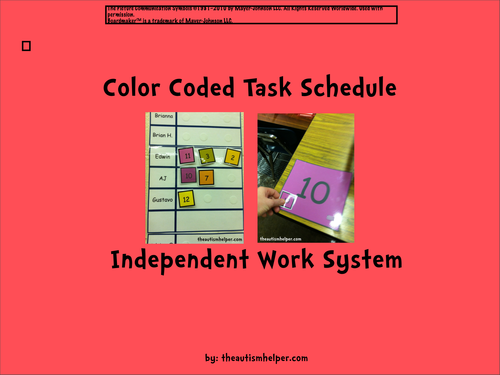 Color Coded Task Schedule For Children With Autism Teaching Resources