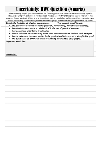 A Level Physics Percentage uncertainty | Teaching Resources
