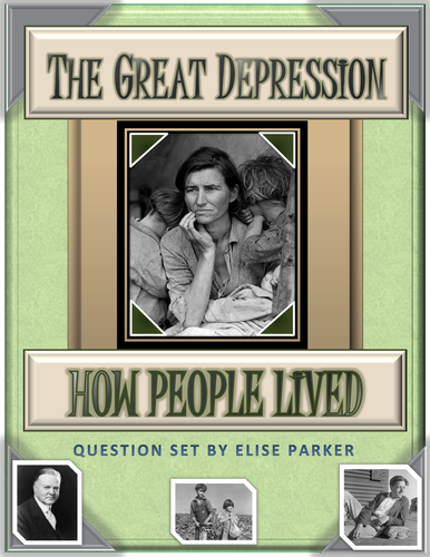 Great Depression Worksheets: How People Lived -- PDF Version | Teaching