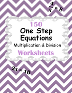 One Step Equations - Multiplication & Division Worksheets | Teaching