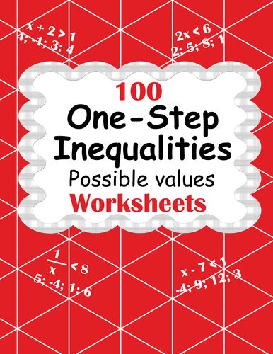 One-Step Inequalities - possible values Worksheets