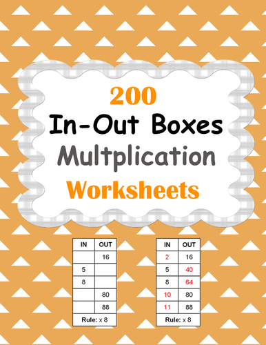 In and Out Boxes - Multiplication Worksheets