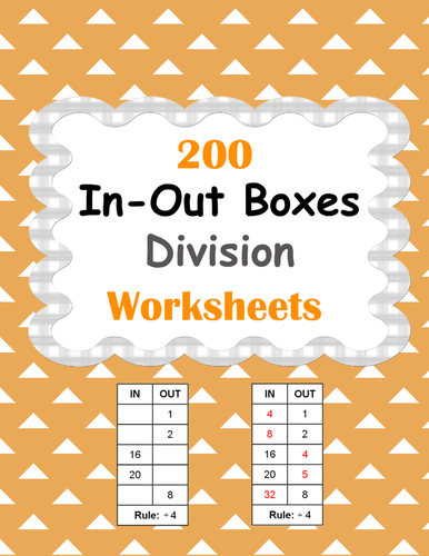 In and Out Boxes - Division Worksheets