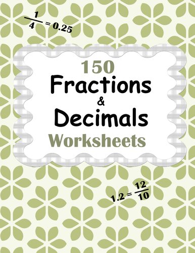 Fractions and Decimals Worksheets