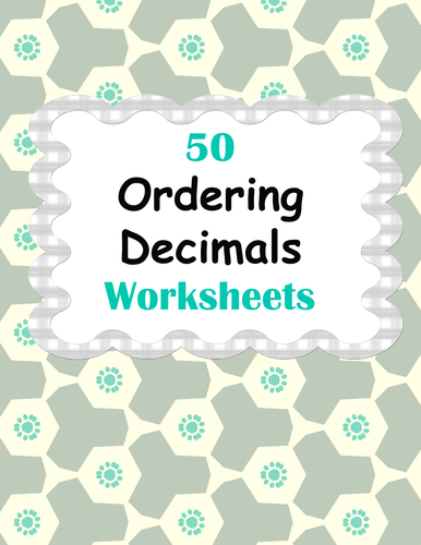 Ordering Decimals Worksheets